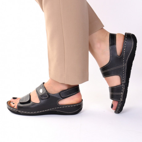 Sandale negre comode Evona - Img 2