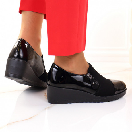 Pantofi cu platforma lacuiti negri Amira - Img 2