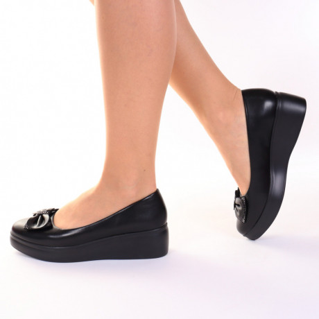 Pantofi negri cu platforma Ovidia - Img 2