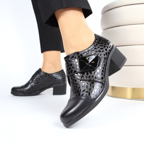 Pantofi negri eleganti Serdana - Img 2