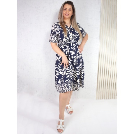 Rochie albastru cu alb Geminia