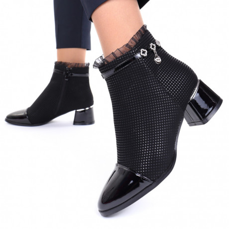 Botine piele ecologica negre Gerda - Img 3