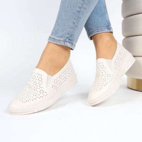 Pantofi crem perforati Narda - Img 2