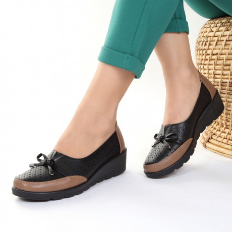 Pantofi maro cu negru usori Antolina - Img 2