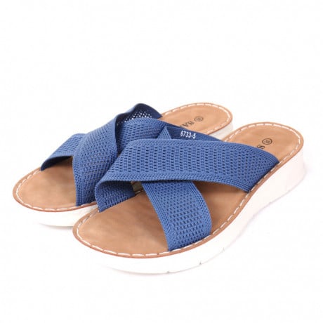 Papuci material textil albastri Milika - Img 4