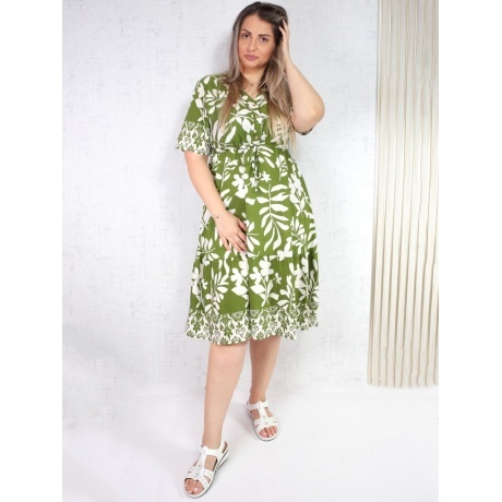 Rochie verde cu alb Geminia - Img 3