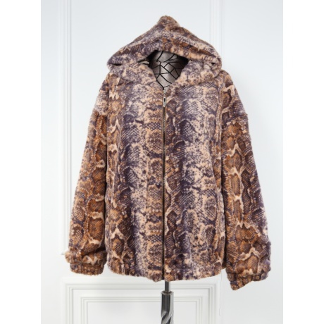 Haina animal print din blana ecologica Lione