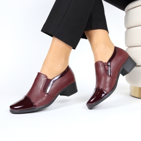 Pantofi bordo eleganti Mardeea - Img 2