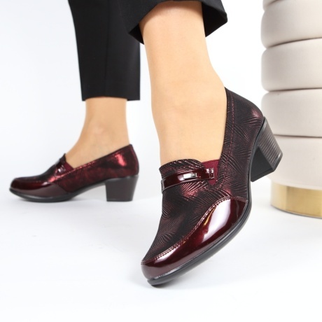 Pantofi bordo eleganti Zulena - Img 2