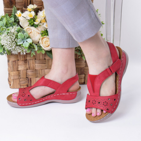 Sandale rosii comode Safira - Img 2