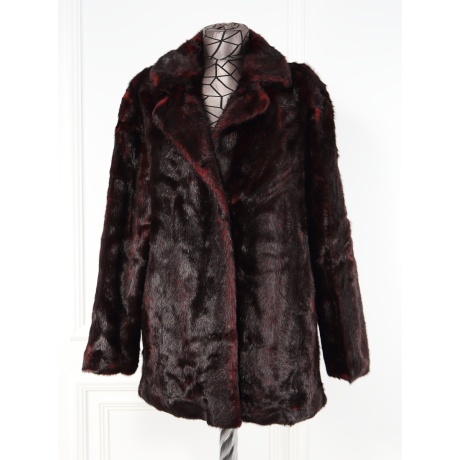 Haina bordo din blana ecologica Tayra