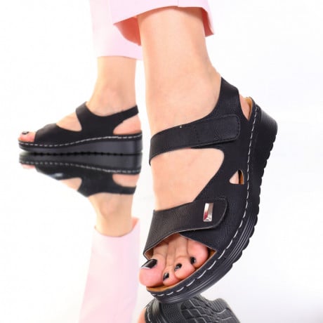 Sandale negre comode Simena - Img 2