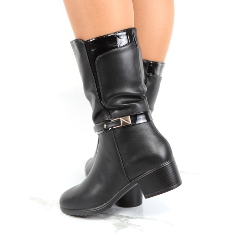 Cizme negre imblanite Neris - Img 3