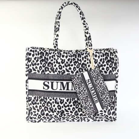 Geanta animal print de plaja Syra