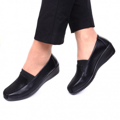 Pantofi cu talpa joasa Irina negru - Img 1