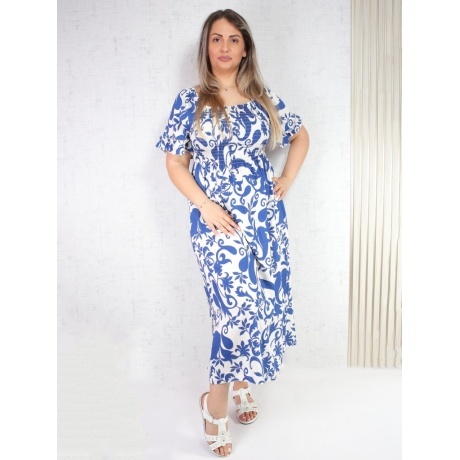 Rochie alb cu albastru Nerimana - Img 3