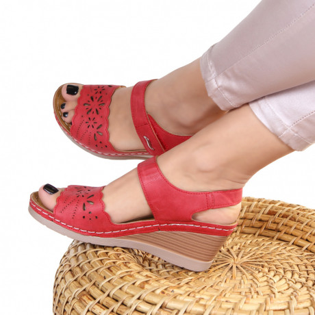 Sandale rosii cu platforma Letitia - Img 2