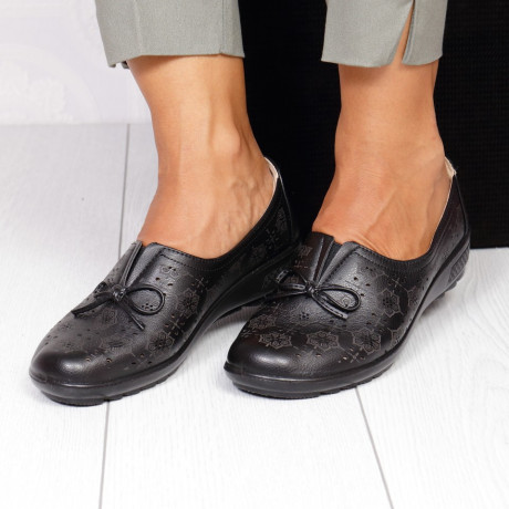 Pantofi negri cu talpa joasa Redona - Img 2