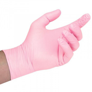 Manusi Nitril Pink - powder free - 5 perechi S