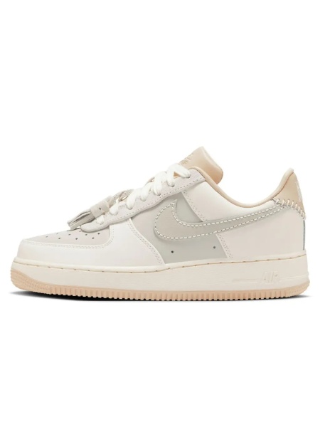 Nike Air Force 1 Low Light Bone Suede Tassels
