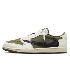 Travis Scott x Air Jordan 1 Low OG Medium Olive - Img 1