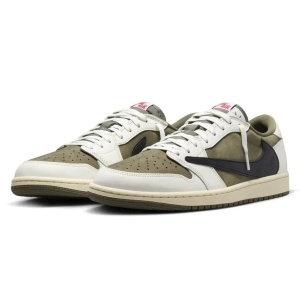 Travis Scott x Air Jordan 1 Low OG Medium Olive - Img 2