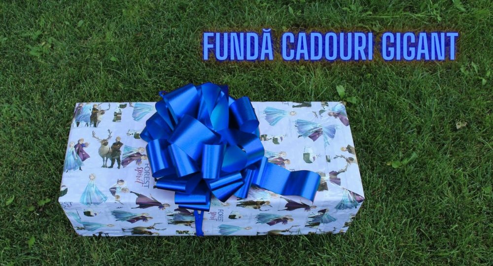 Fundă cadou autoformare gigant 35cm albastru