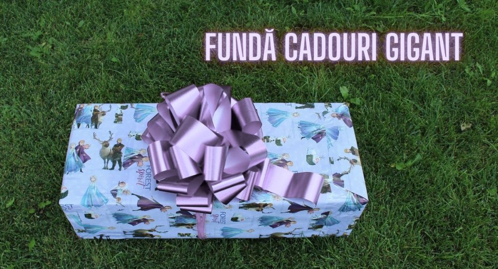 Fundă cadou autoformare gigant 35cm lila