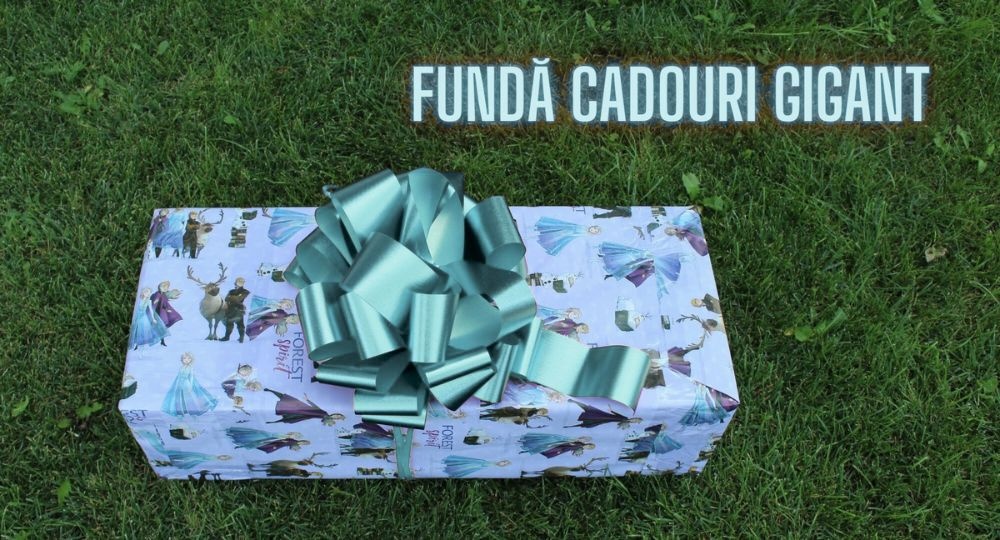 Fundă cadou autoformare gigant 35cm turcoaz