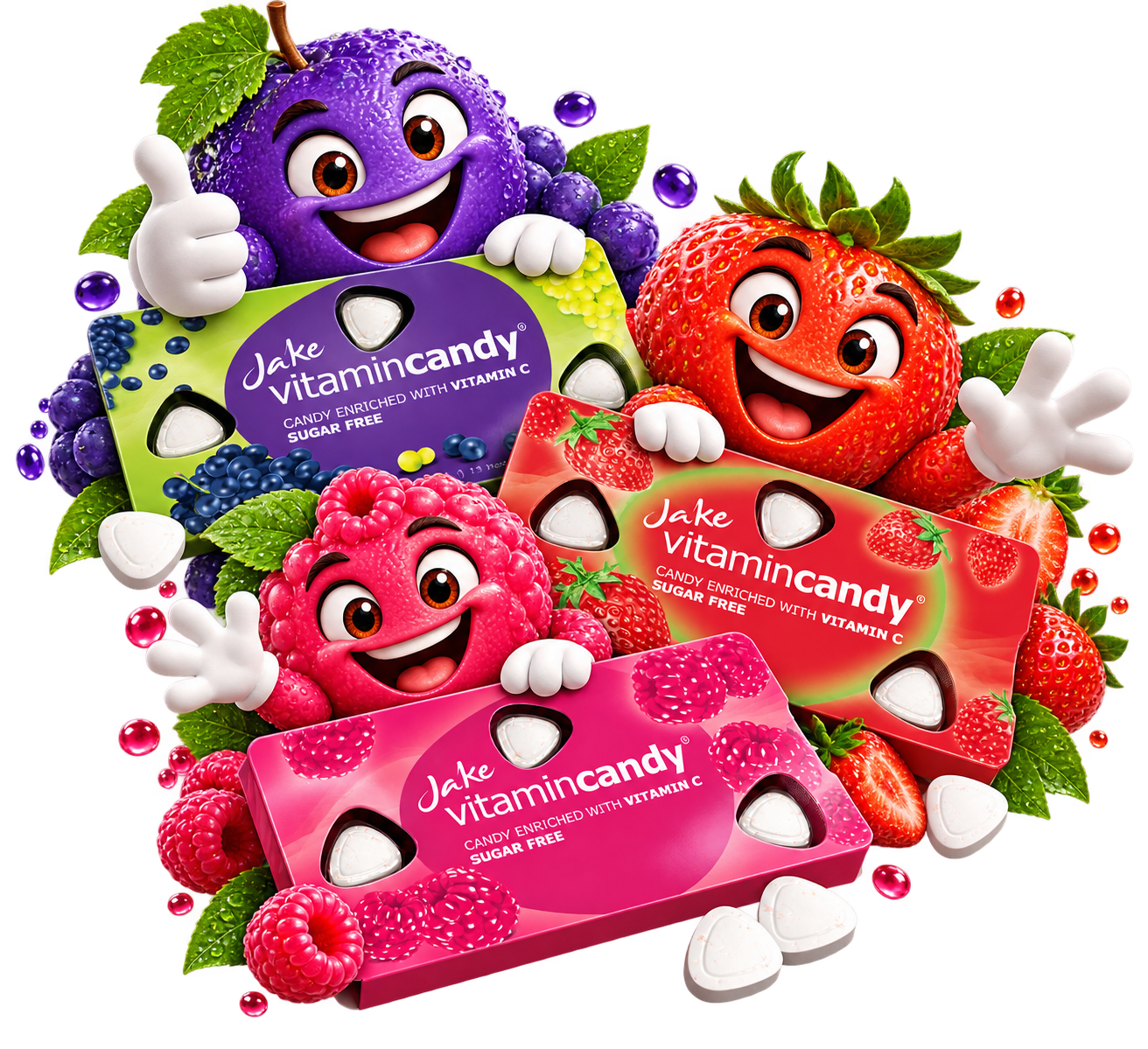 Personaje Jake VitaminCandy cu mai multe arome