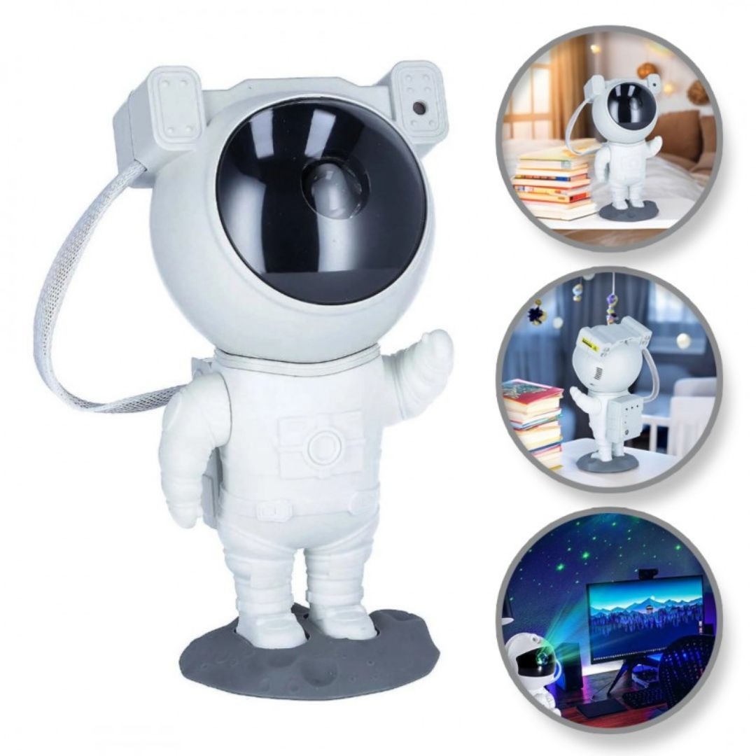 Proiector cer înstelat LED, astronaut, cu telecomandă, 21,5 cm, Ecarla