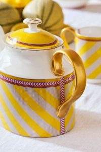 Ceainic porțelan Chique Stripes Yellow 1.8l