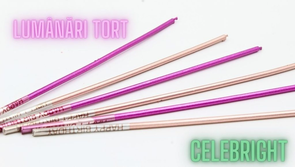 Set 6 lumânări pentru tort, Exquisiteness, mov, Celebright, 17cm