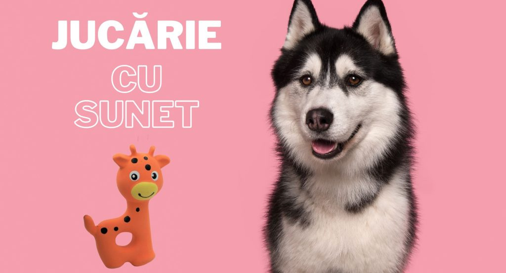 Jucărie girafă cu sunet pentru câini