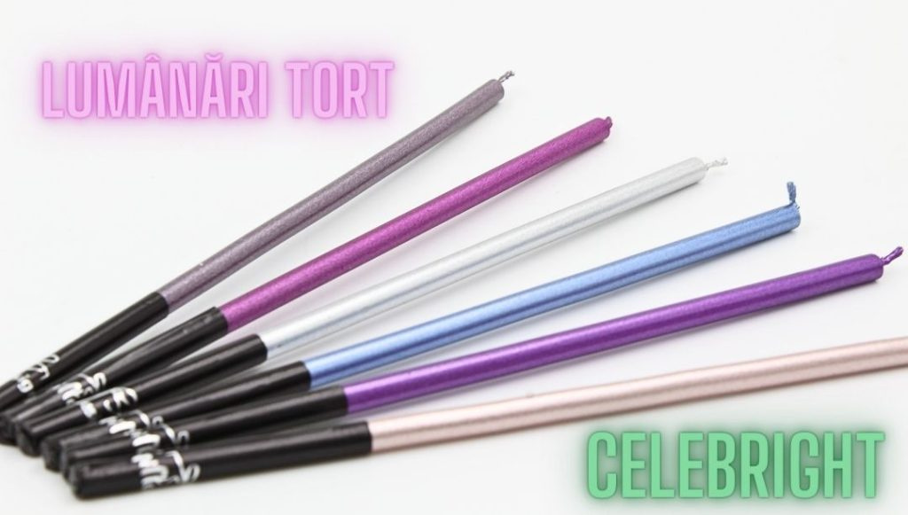Set 6 lumânări pentru tort, Noble, multicolor, Celebright, 14.5cm