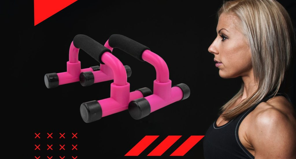 Set suport mânere push-up culoarea roz