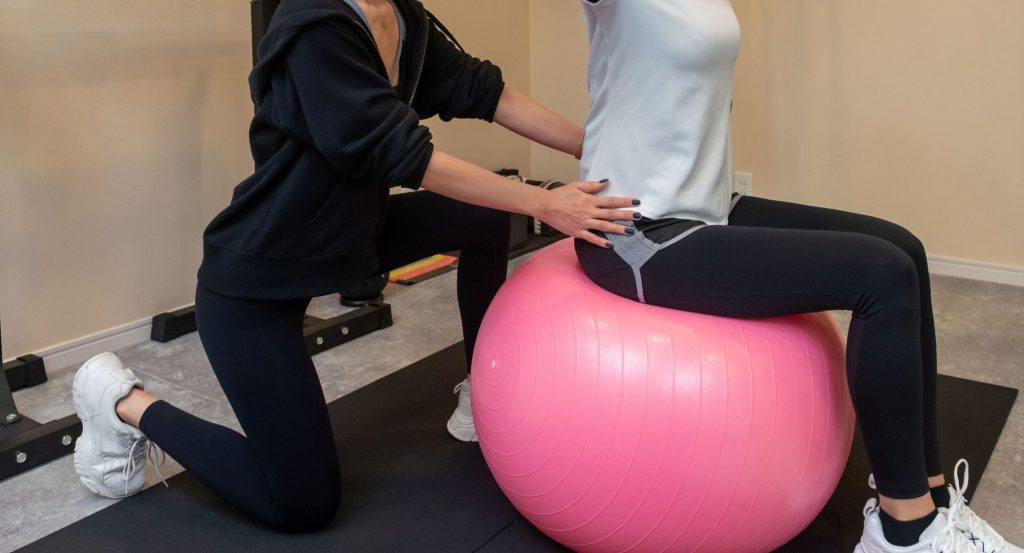 Minge roz pentru fitness 55 cm 