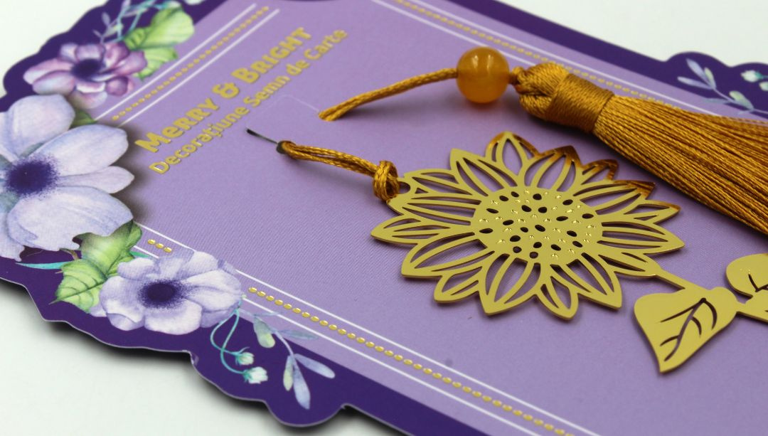 Decorațiune semn carte floarea soarelui Purple