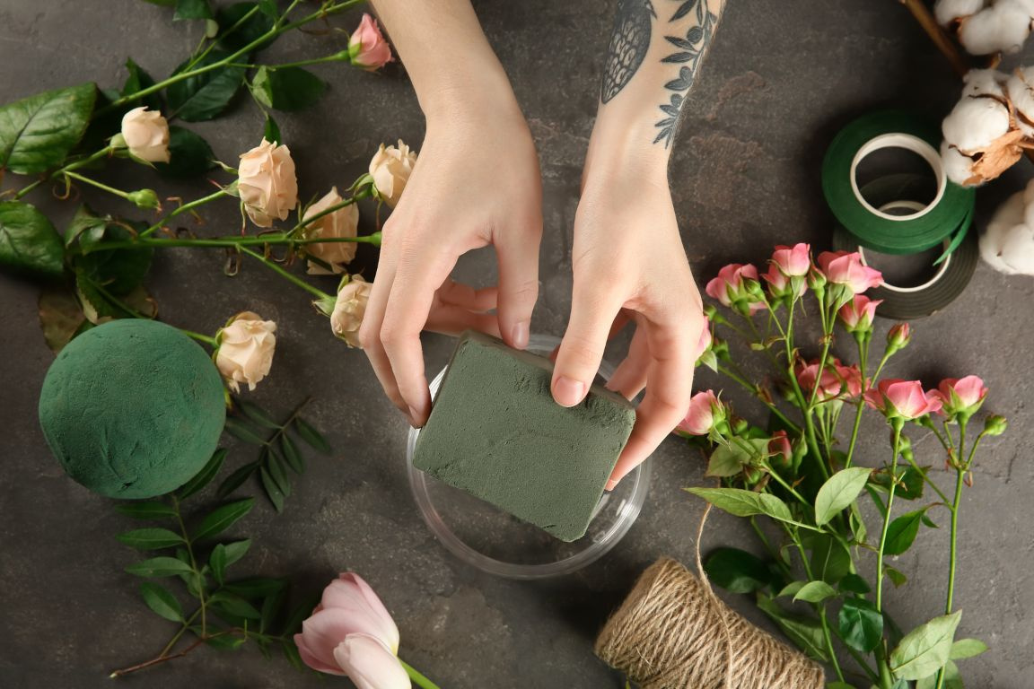 Burete verde pentru flori 20x10x7 cm