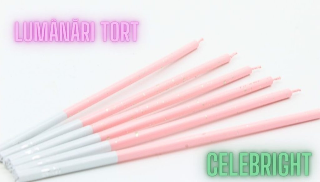 Set 6 lumânări pentru tort, Venus, roz, Celebright, 14.5cm