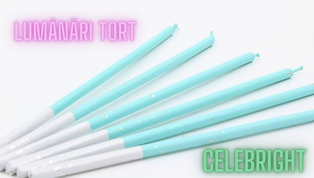 Set 6 lumânări pentru tort, Venus, bleu, Celebright, 14.5cm