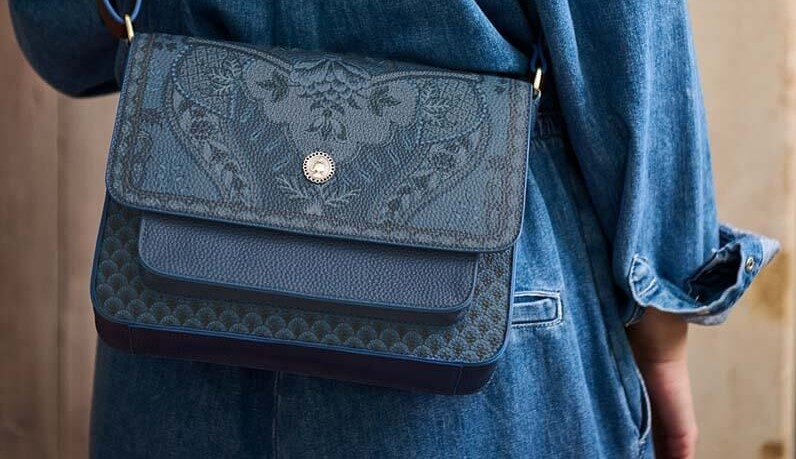 Geantă tip poștaș Kyoto Festival Denim Blue 25x7x20cm