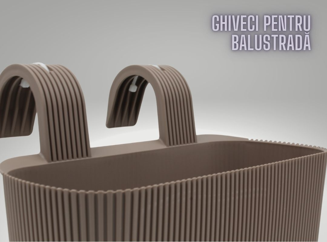 Ghiveci pentru balustradă 3200 ml maroniu