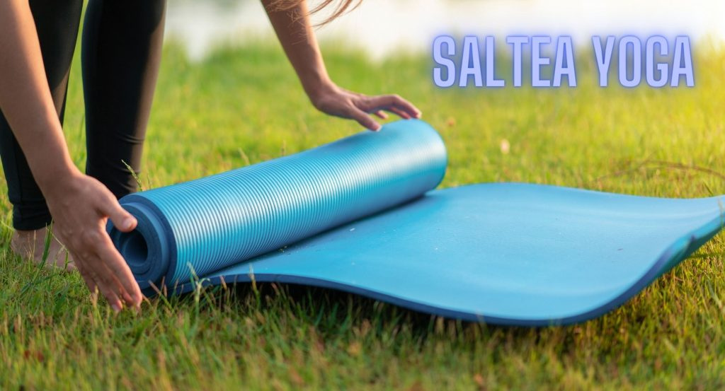Covoraș bleu yoga din spumă EVA 180x60cm