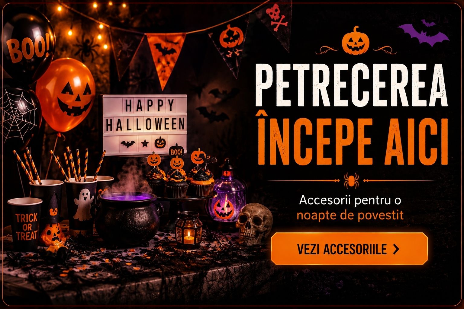 Petrecerea începe aici - accesorii Halloween