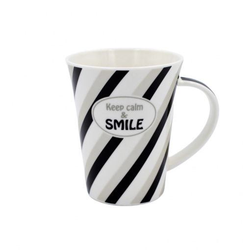 Cană din porțelan personalizată cu mesaj "Keep calm and SMILE"