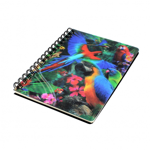Carnețel zoo, cu spirală, 3D, Parrot Pandemonia