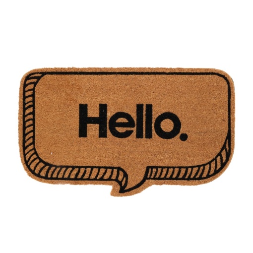 Covor Intrare din Fibră de Cocos – 75x41 cm – Mesaj „Hello.”