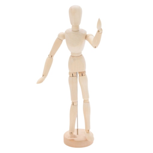 Manechin articulat, din lemn, 33 cm – Model pentru schiță și studiu anatomic
