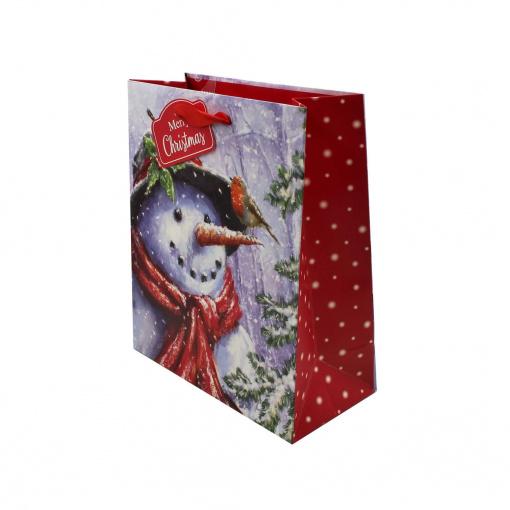 Pungă cadou Crăciun SDE XL SNOWMAN